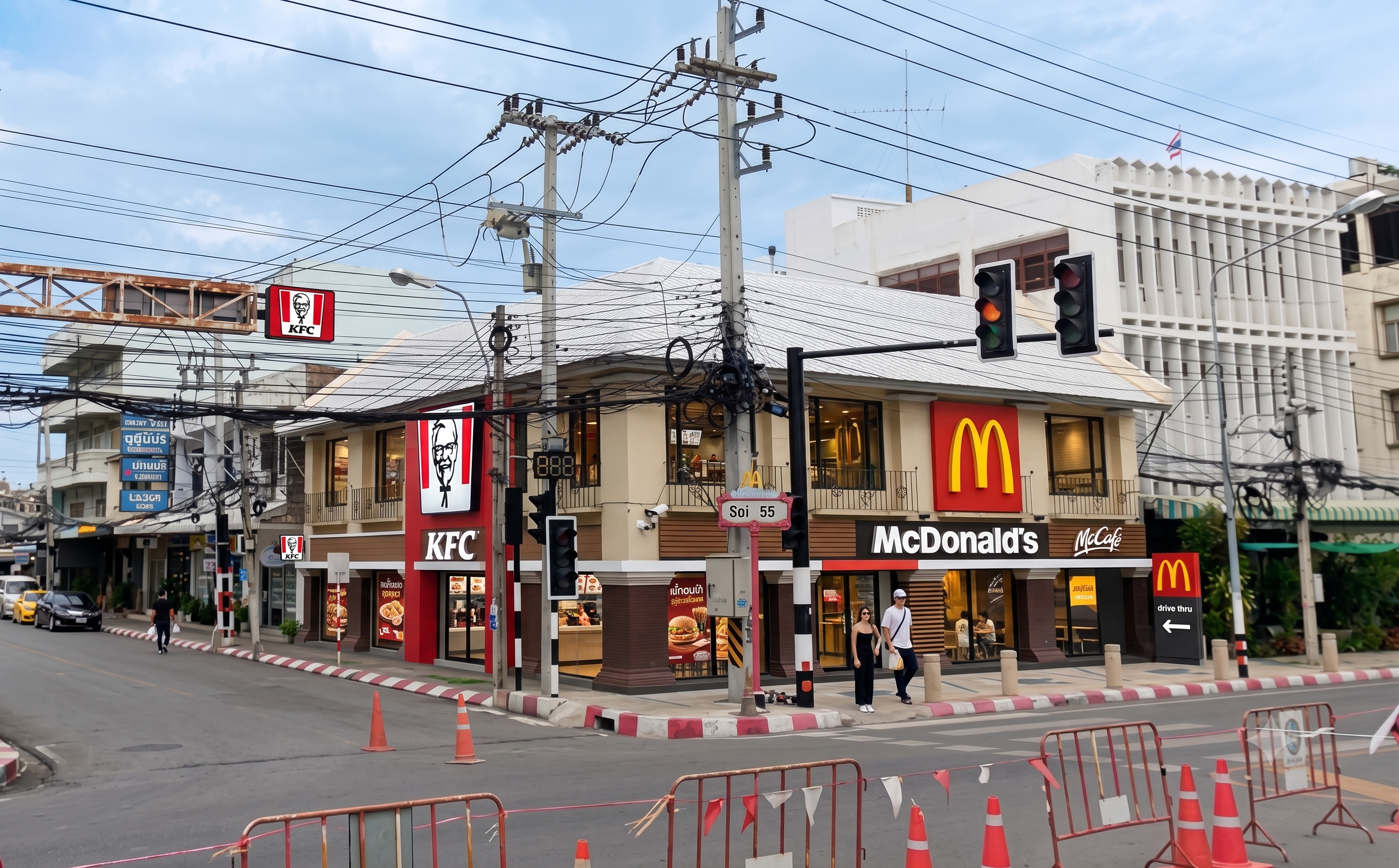 ตึกให้เช่า หัวหิน 4 ห้อง 18x18 เมตร กลางสี่แยก ติดถนนใหญ่