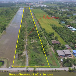 ขายที่ดิน เลียบคลอง 5 รังสิต 43-0-51.9 ไร่ ใกล้วงแหวนกาญจนาภิเษก 207 ลบ.