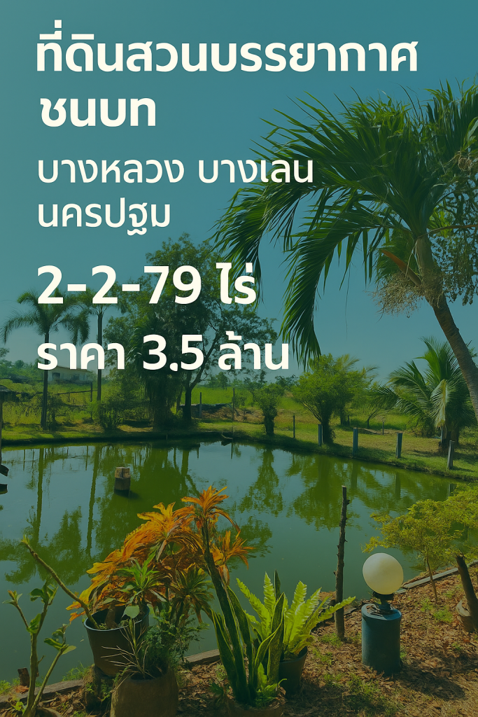 ที่ดินสวนบรรยากาศชนบท บางหลวง บางเลน 2-2-79 ไร่ 3.5 ล้าน