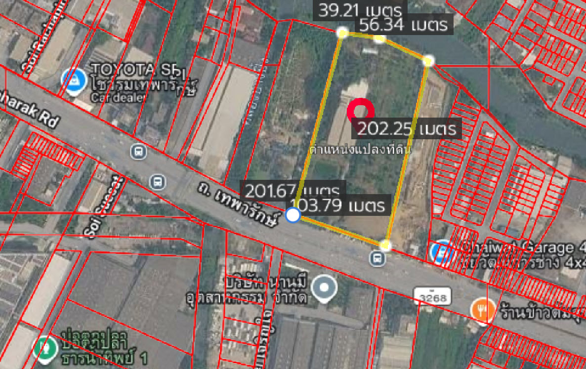 ขายที่ดินพร้อมโรงงาน ติดถนนเทพารักษ์ 12 ไร่ หน้ากว้าง 103 ม.