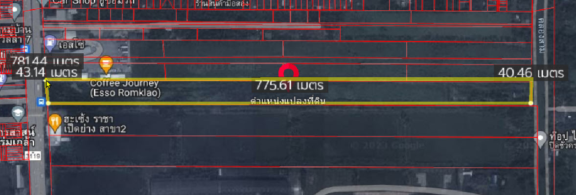 ขายที่ดินติดถนนร่มเกล้า-ลาดกระบัง 19 ไร่เศษ ผังสีเหลือง ใกล้สุวรรณภูมิ